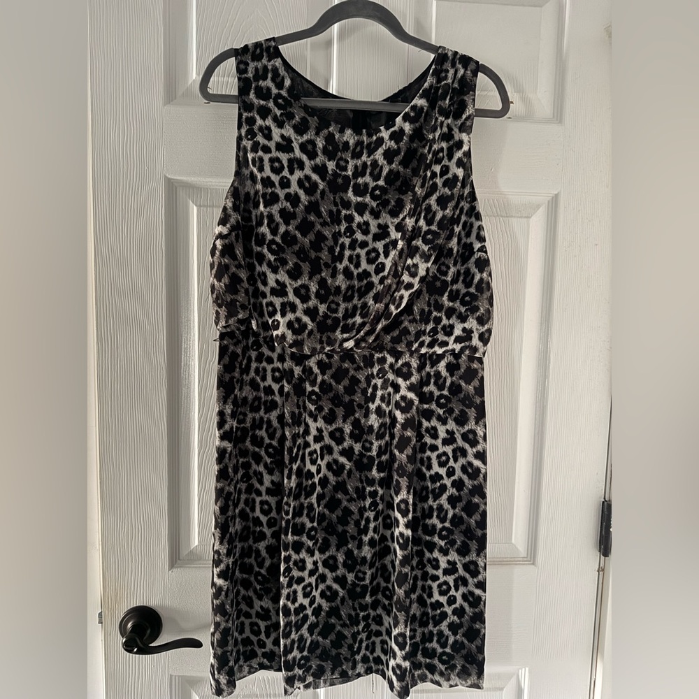 Apt. 9 Black and White Leopard Print Midi Dress